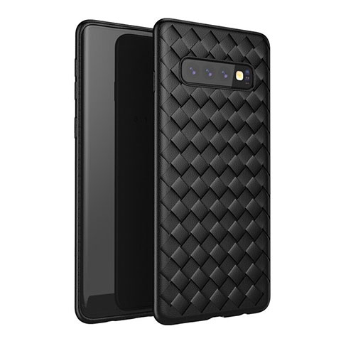 Funda Silicona Goma de Cuero Carcasa para Samsung Galaxy S10 5G Negro