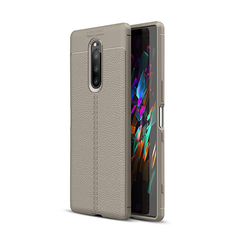 Funda Silicona Goma de Cuero Carcasa para Sony Xperia 1 Gris