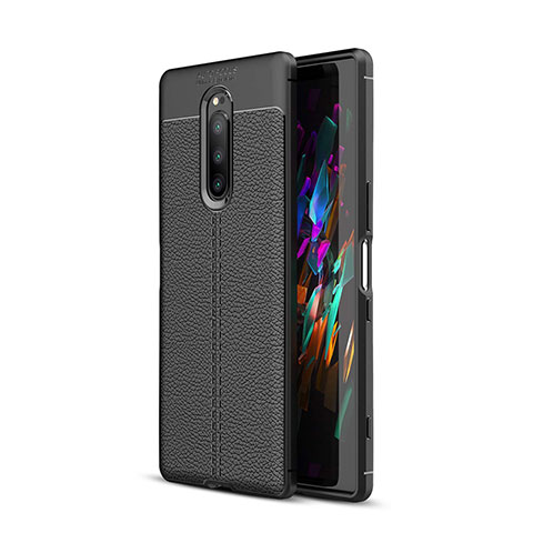 Funda Silicona Goma de Cuero Carcasa para Sony Xperia 1 Negro