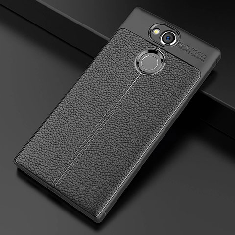 Funda Silicona Goma de Cuero Carcasa para Sony Xperia XA2 Ultra Negro