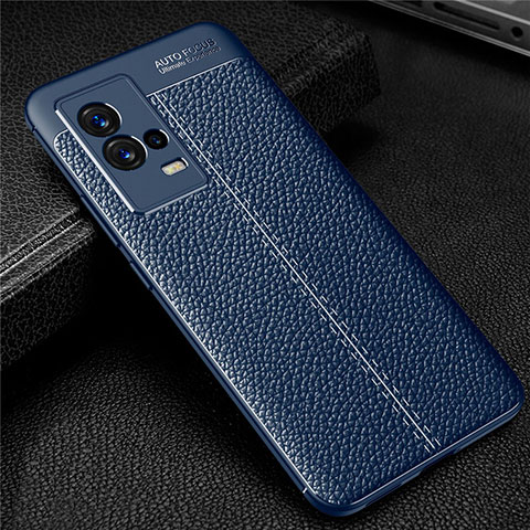 Funda Silicona Goma de Cuero Carcasa para Vivo iQOO 8 Pro 5G Azul