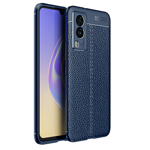 Funda Silicona Goma de Cuero Carcasa para Vivo V21e 5G Azul