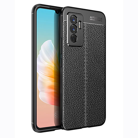 Funda Silicona Goma de Cuero Carcasa para Vivo V23e Negro