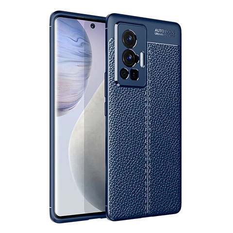 Funda Silicona Goma de Cuero Carcasa para Vivo X70 Pro 5G Azul