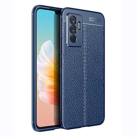 Funda Silicona Goma de Cuero Carcasa para Vivo Y75 4G Azul