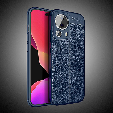 Funda Silicona Goma de Cuero Carcasa para Xiaomi Mi 13 Lite 5G Azul