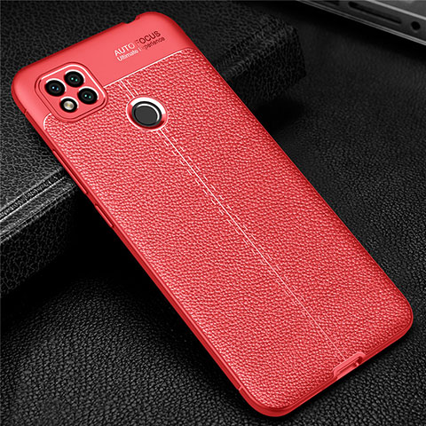 Funda Silicona Goma de Cuero Carcasa para Xiaomi POCO C3 Rojo