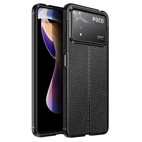 Funda Silicona Goma de Cuero Carcasa para Xiaomi Poco X4 Pro 5G Negro