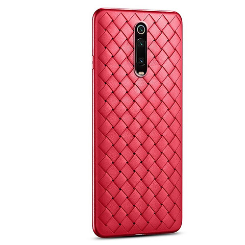 Funda Silicona Goma de Cuero Carcasa para Xiaomi Redmi K20 Rojo