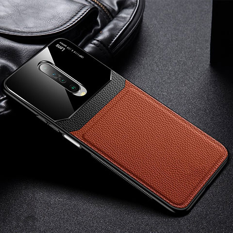 Funda Silicona Goma de Cuero Carcasa para Xiaomi Redmi K30 4G Marron