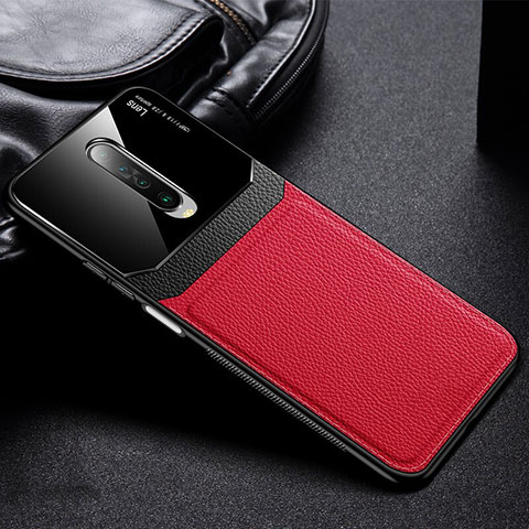 Funda Silicona Goma de Cuero Carcasa para Xiaomi Redmi K30 4G Rojo