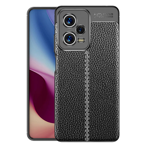 Funda Silicona Goma de Cuero Carcasa para Xiaomi Redmi Note 12 Pro 5G Negro