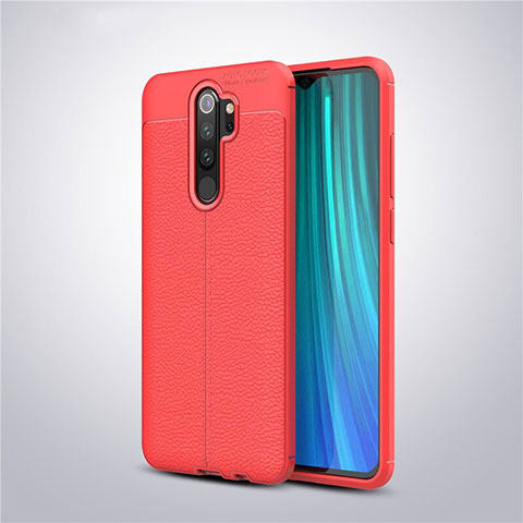 Funda Silicona Goma de Cuero Carcasa para Xiaomi Redmi Note 8 Pro Rojo