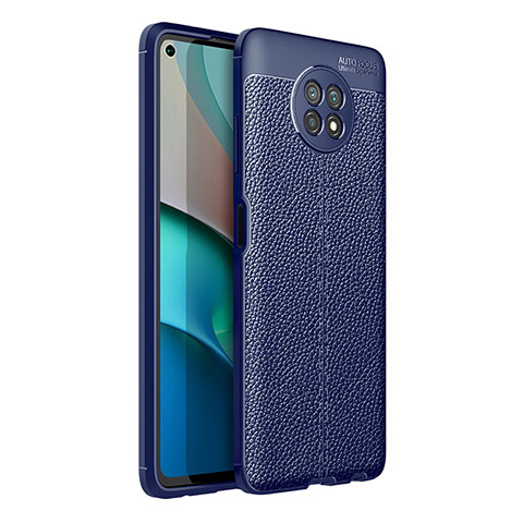 Funda Silicona Goma de Cuero Carcasa para Xiaomi Redmi Note 9 5G Azul