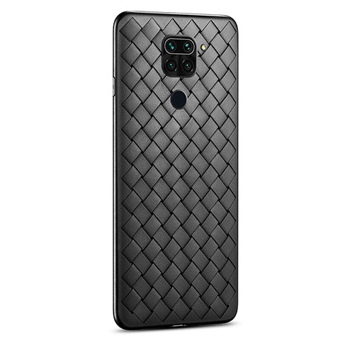 Funda Silicona Goma de Cuero Carcasa para Xiaomi Redmi Note 9 Negro