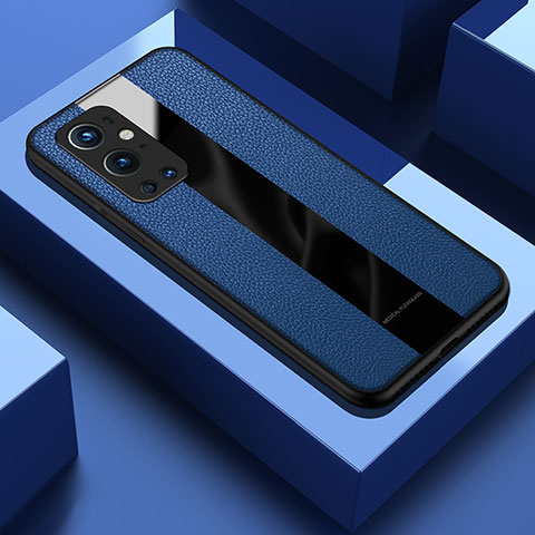 Funda Silicona Goma de Cuero Carcasa PB1 para OnePlus 9 Pro 5G Azul