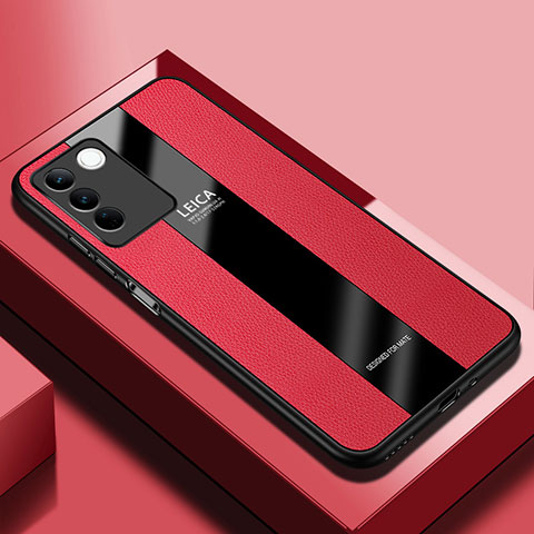 Funda Silicona Goma de Cuero Carcasa PB1 para Vivo V27 Pro 5G Rojo