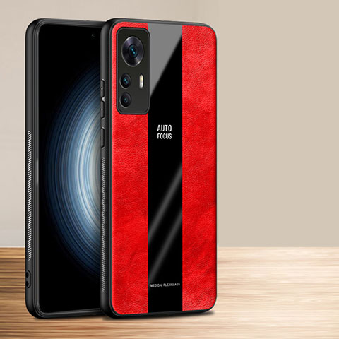 Funda Silicona Goma de Cuero Carcasa PB1 para Xiaomi Mi 12T Pro 5G Rojo