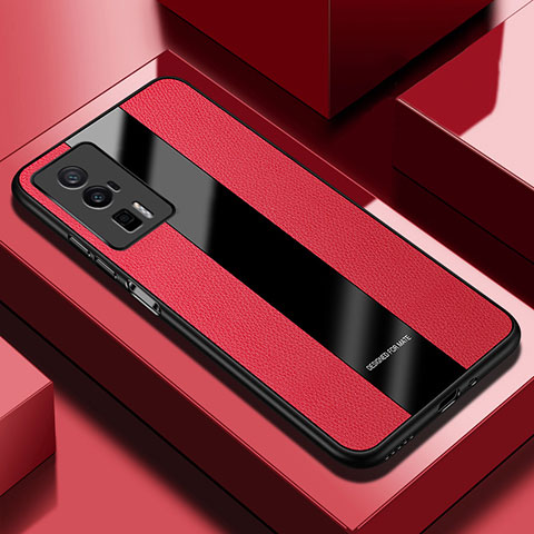 Funda Silicona Goma de Cuero Carcasa PB1 para Xiaomi Poco F5 Pro 5G Rojo