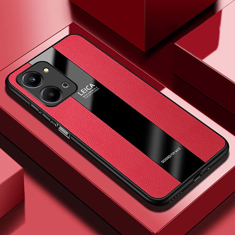 Funda Silicona Goma de Cuero Carcasa PB2 para Huawei Honor X7a Rojo