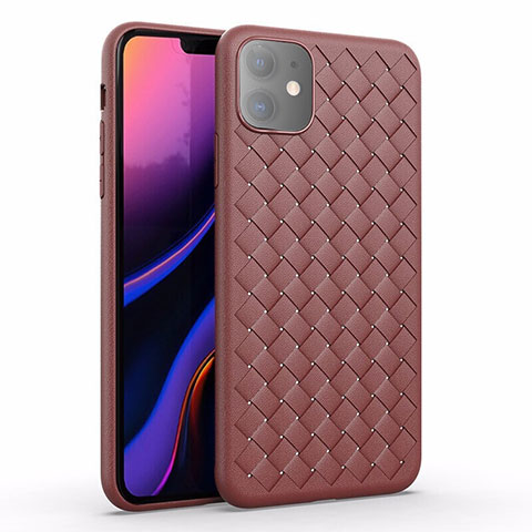 Funda Silicona Goma de Cuero Carcasa S01 para Apple iPhone 11 Marron