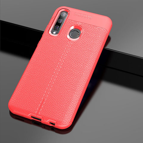 Funda Silicona Goma de Cuero Carcasa S01 para Huawei Honor 10i Rojo