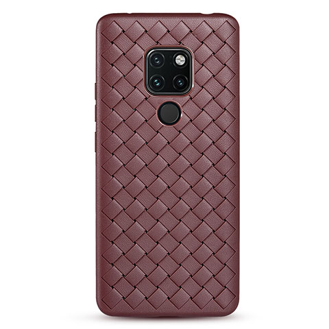 Funda Silicona Goma de Cuero Carcasa S01 para Huawei Mate 20 Marron