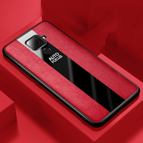 Funda Silicona Goma de Cuero Carcasa S01 para Huawei Nova 5z Rojo