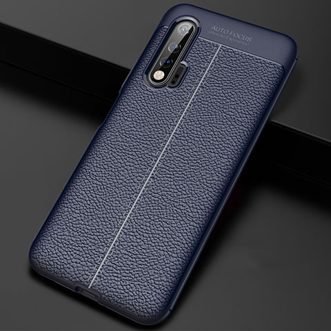 Funda Silicona Goma de Cuero Carcasa S01 para Huawei Nova 6 Azul