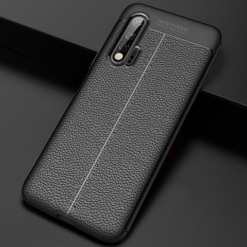 Funda Silicona Goma de Cuero Carcasa S01 para Huawei Nova 6 Negro