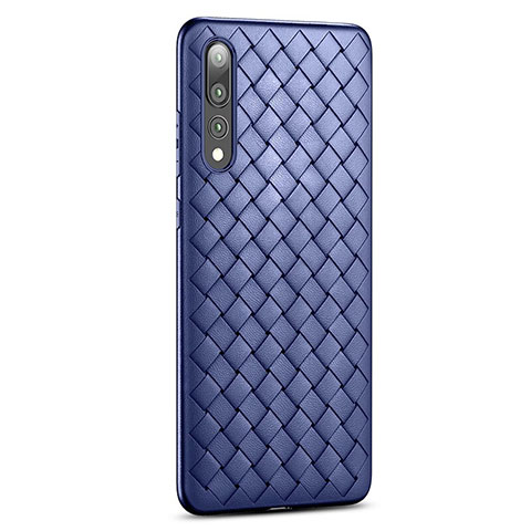 Funda Silicona Goma de Cuero Carcasa S01 para Huawei P20 Pro Azul