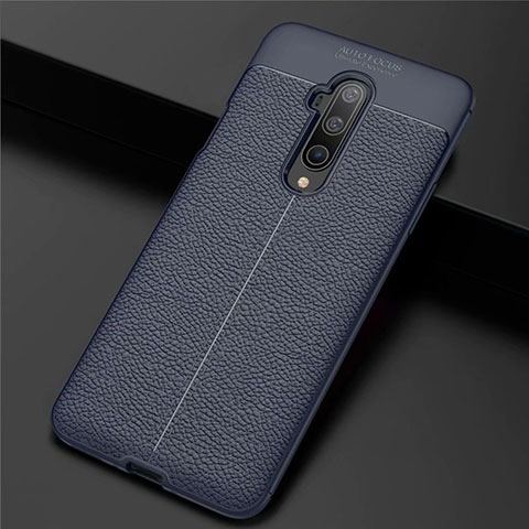 Funda Silicona Goma de Cuero Carcasa S01 para OnePlus 7T Pro Azul