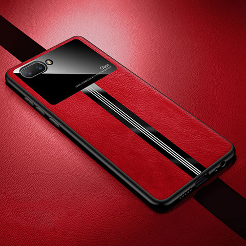 Funda Silicona Goma de Cuero Carcasa S01 para Oppo A12e Rojo