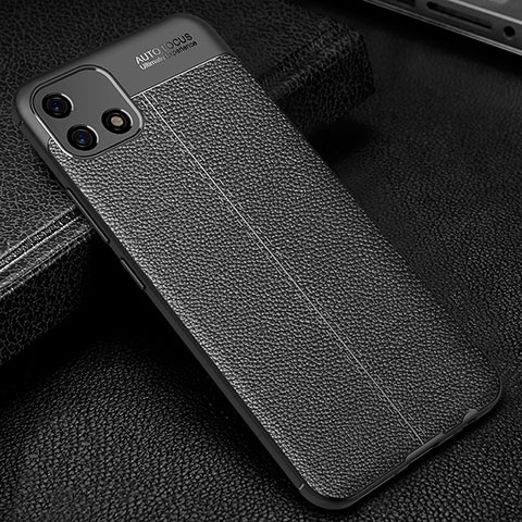 Funda Silicona Goma de Cuero Carcasa S01 para Oppo A16K Negro