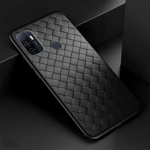 Funda Silicona Goma de Cuero Carcasa S01 para Oppo A53 Negro