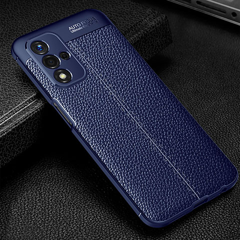 Funda Silicona Goma de Cuero Carcasa S01 para Oppo A93s 5G Azul