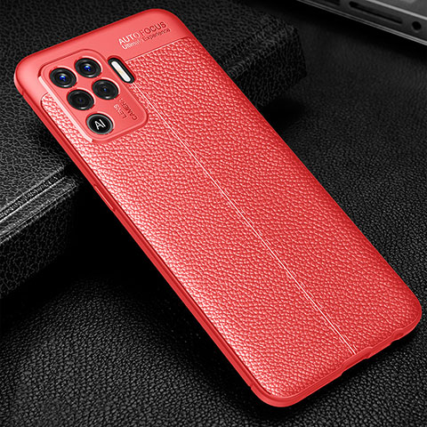 Funda Silicona Goma de Cuero Carcasa S01 para Oppo A94 4G Rojo