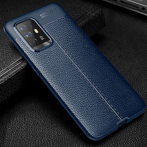 Funda Silicona Goma de Cuero Carcasa S01 para Oppo A94 5G Azul