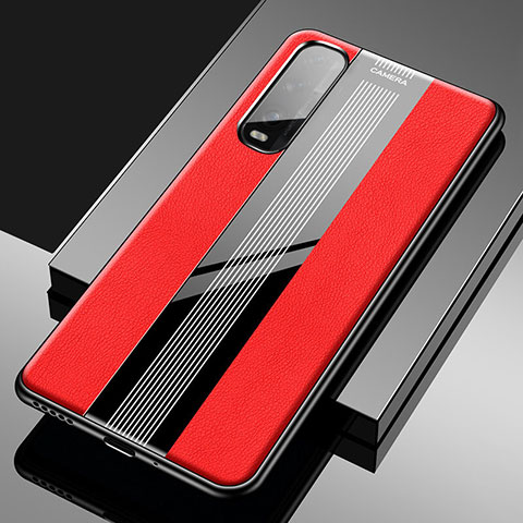 Funda Silicona Goma de Cuero Carcasa S01 para Oppo Find X2 Rojo