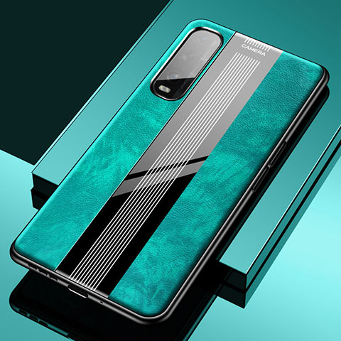 Funda Silicona Goma de Cuero Carcasa S01 para Oppo Find X2 Verde