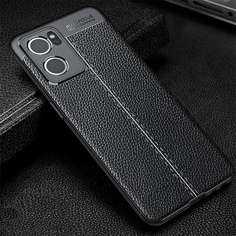 Funda Silicona Goma de Cuero Carcasa S01 para Oppo Reno7 5G Negro