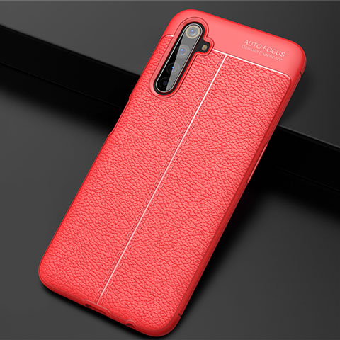 Funda Silicona Goma de Cuero Carcasa S01 para Realme 6 Pro Rojo