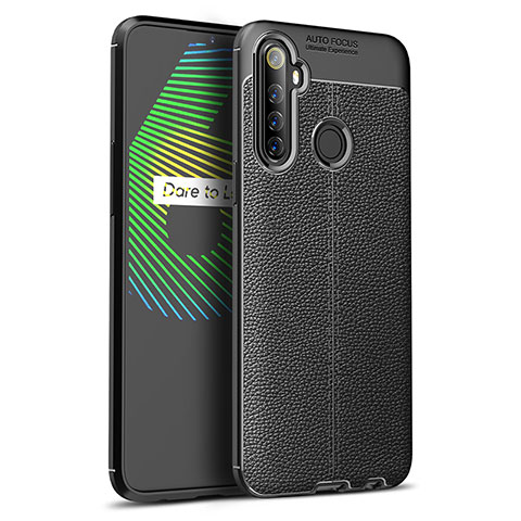 Funda Silicona Goma de Cuero Carcasa S01 para Realme 6i Negro