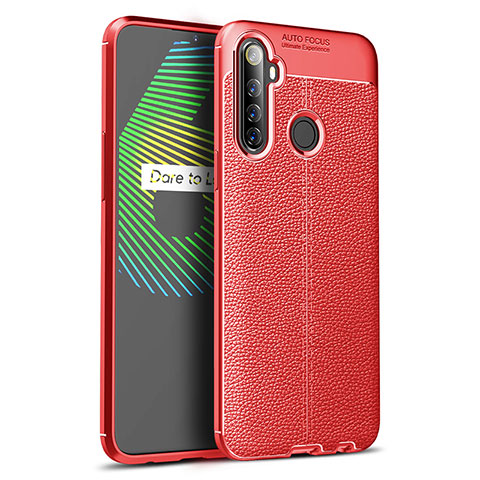 Funda Silicona Goma de Cuero Carcasa S01 para Realme 6i Rojo