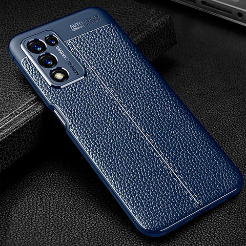 Funda Silicona Goma de Cuero Carcasa S01 para Realme Q3t 5G Azul