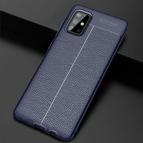 Funda Silicona Goma de Cuero Carcasa S01 para Samsung Galaxy A71 4G A715 Azul