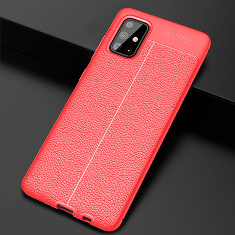 Funda Silicona Goma de Cuero Carcasa S01 para Samsung Galaxy A71 4G A715 Rojo