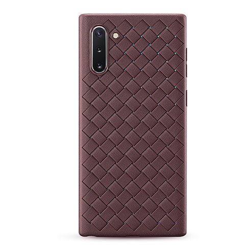 Funda Silicona Goma de Cuero Carcasa S01 para Samsung Galaxy Note 10 5G Marron