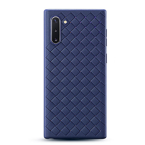 Funda Silicona Goma de Cuero Carcasa S01 para Samsung Galaxy Note 10 Azul