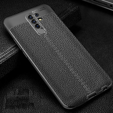 Funda Silicona Goma de Cuero Carcasa S01 para Xiaomi Poco M2 Negro